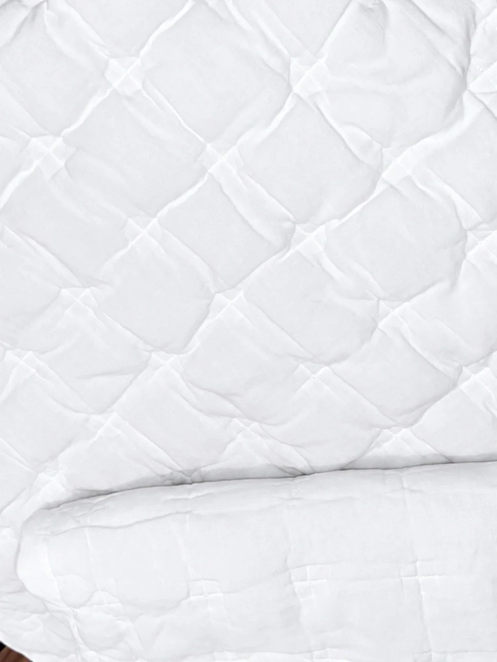Parachute linen box quilted Euro sham set of 2 white 26x26” pristine immaculate